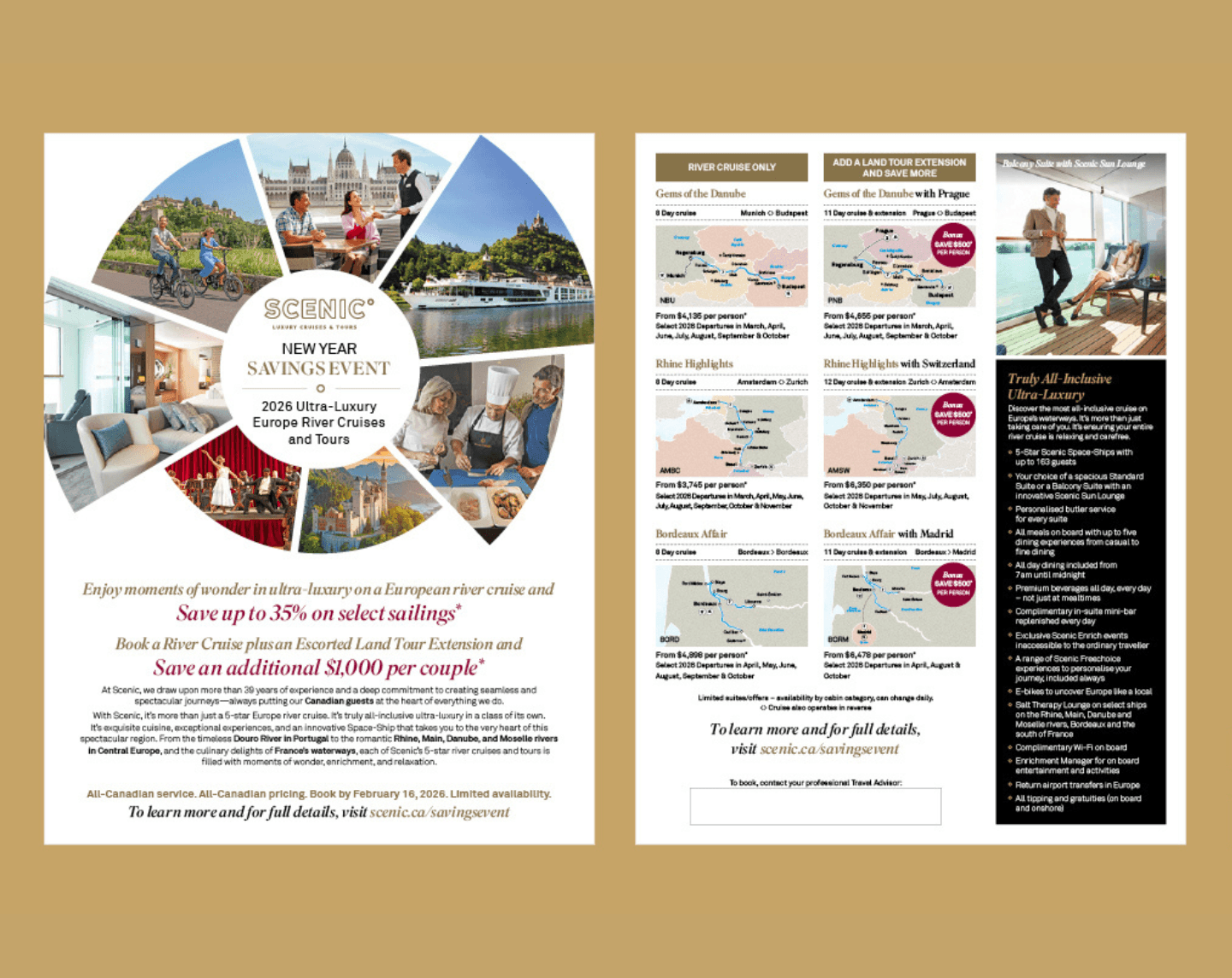 2026 Europe River Cruising New Year Savings flyer banner