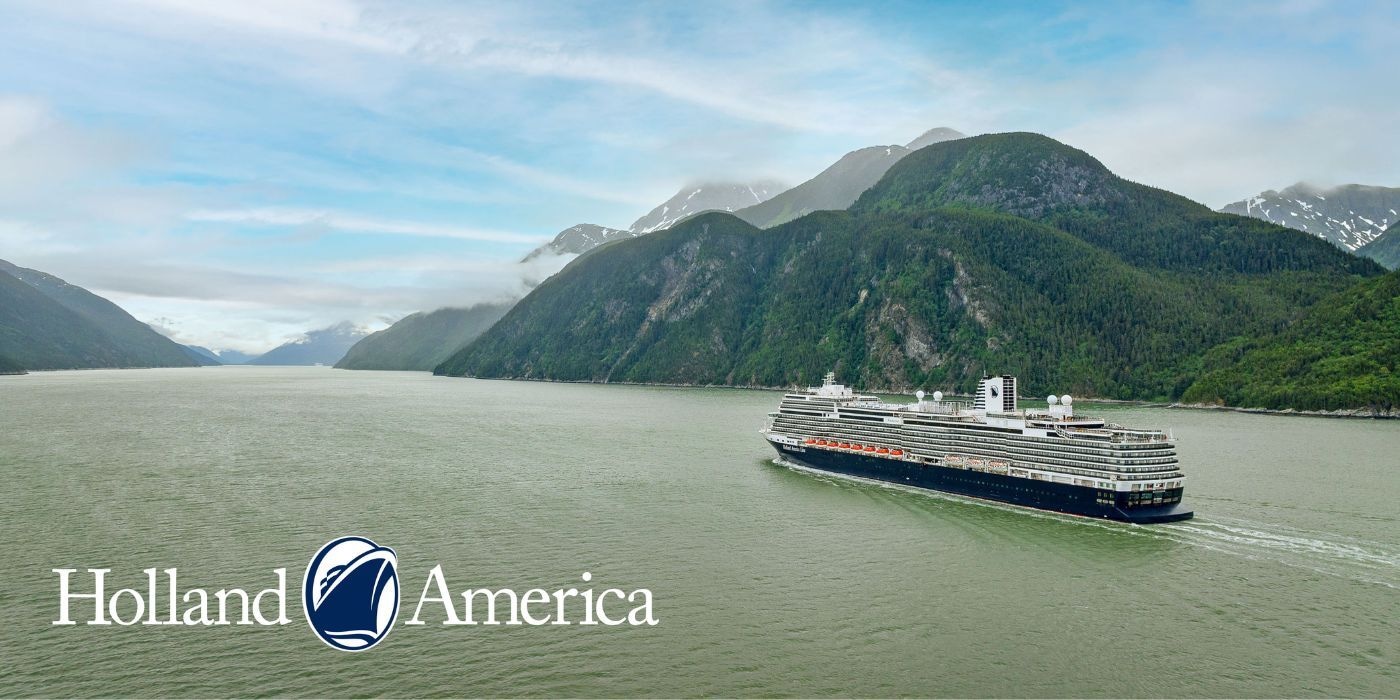 Holland America Line cruise ship on the Alaskan Inside Passage
