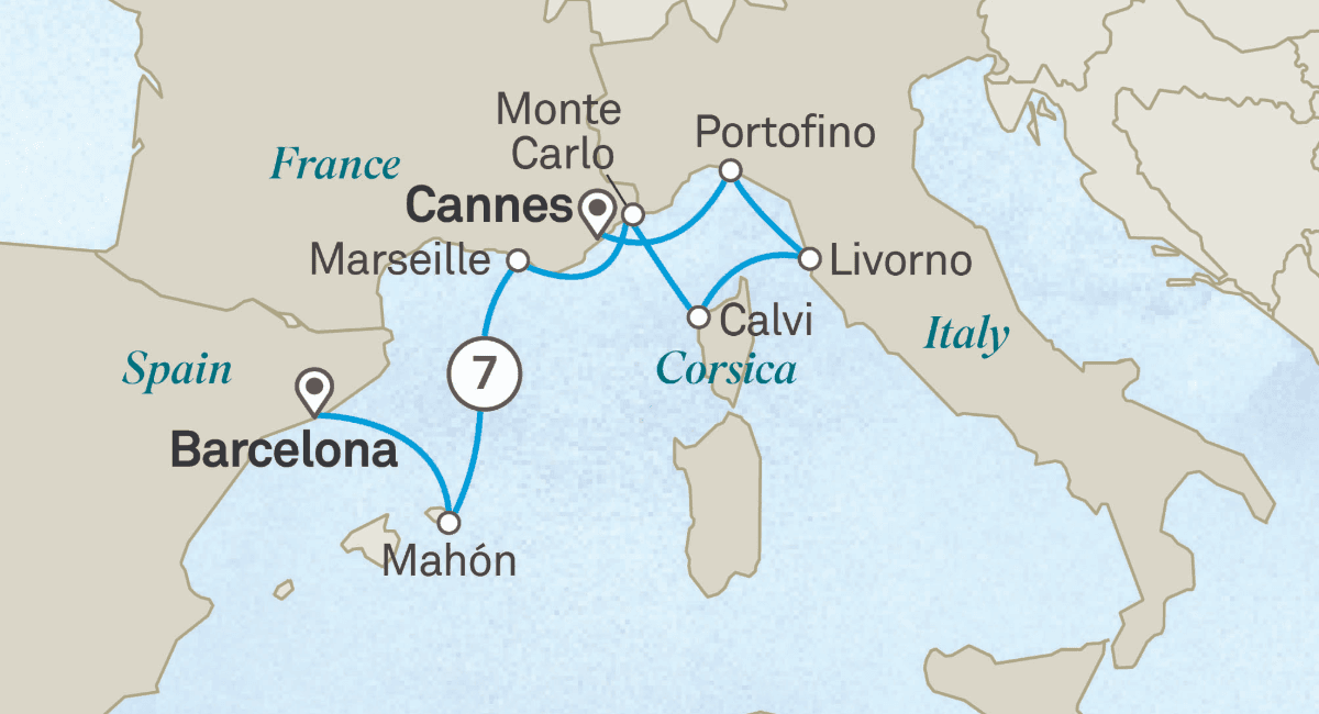 Ken Loyalty Cruise Med Itin Map
