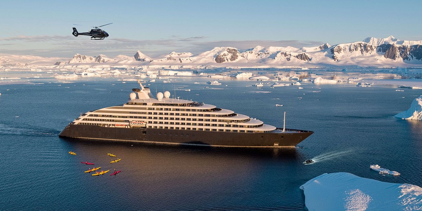Scenic Eclipse cruising in Antarctica