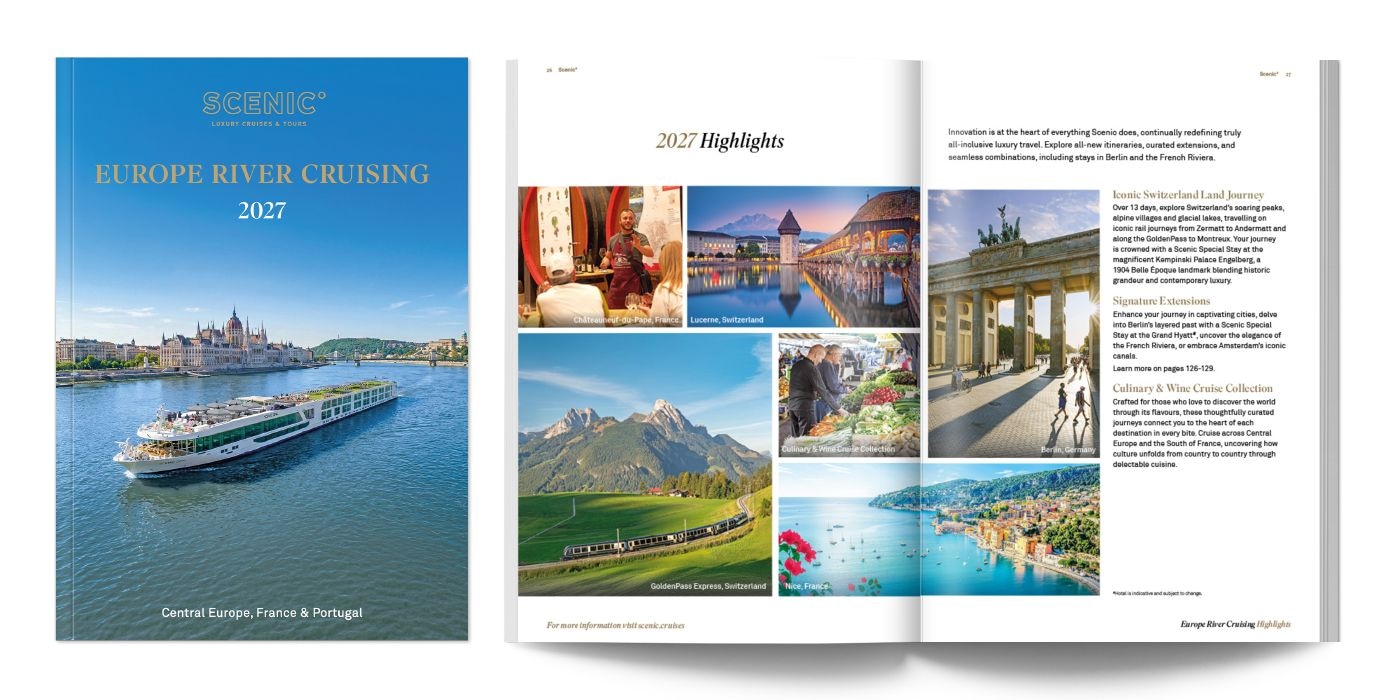 Scenic Europe River Cruising 2027 brochure.