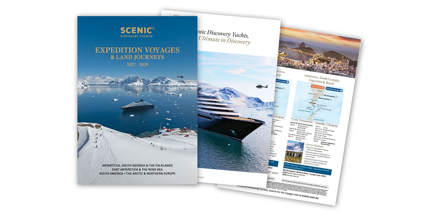 Brochure fan out image of the Expedition Voyages brochure