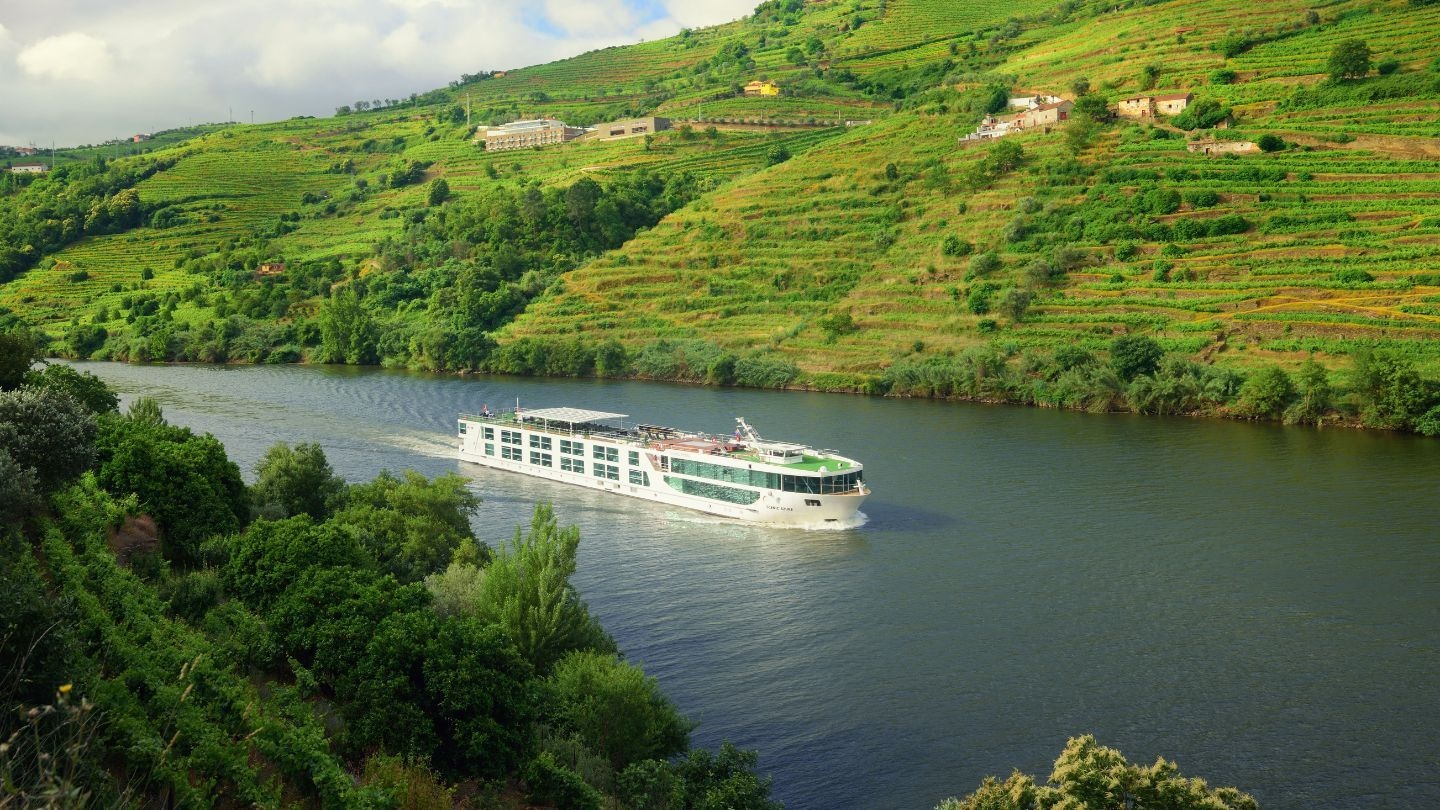Scenic Azure sailing in Douro Valley, Portugal