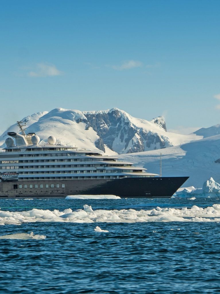 Scenic Eclipse sailing at Detaille Island, Antarctica
